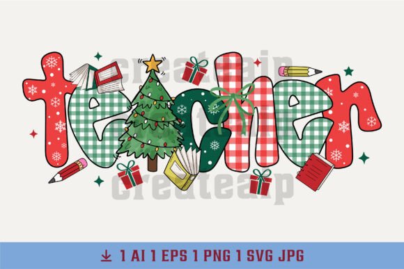 Coquette Teacher Christmas Preppy PNG for Blog and Website Graphics