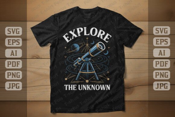 Explore the Unknown Telescope Art for T-Shirt Designs
