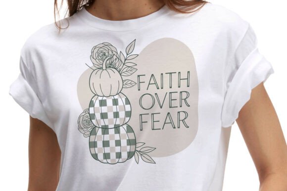 Faith over Fear Fall Pumpkin Illustration Graphics for T-Shirt Designs