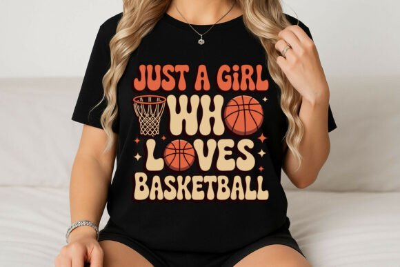 Girl Who Loves Basketball Retro Design: A Review for Graphics and T-Shirt Designs