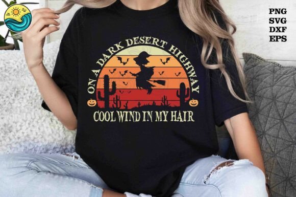 On a Dark Desert Highway Witch SVG: Premium Graphics for T-Shirt Designs