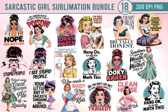 Retro Sarcastic Women Sublimation Bundle: Graphics & Illustrations Review