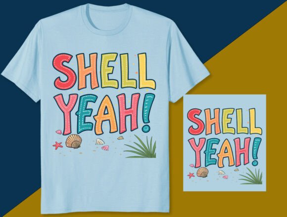 Shell Yeah Funny Beach Graphics for T-Shirt Designs