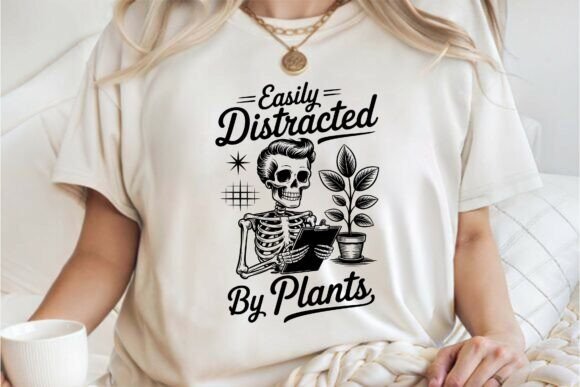 Skeleton Plant Lover Gardening Shirt SVG: Graphics for T-Shirt Designs