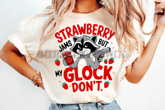 Strawberry Jams But My Glock Don t PNG – A Playful Graphic for T-Shirt Designs