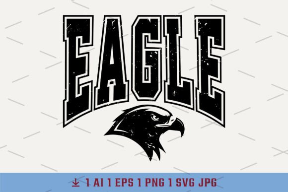 Varsity Retro Eagle Eagles Distressed Graphics for T-Shirt Designs